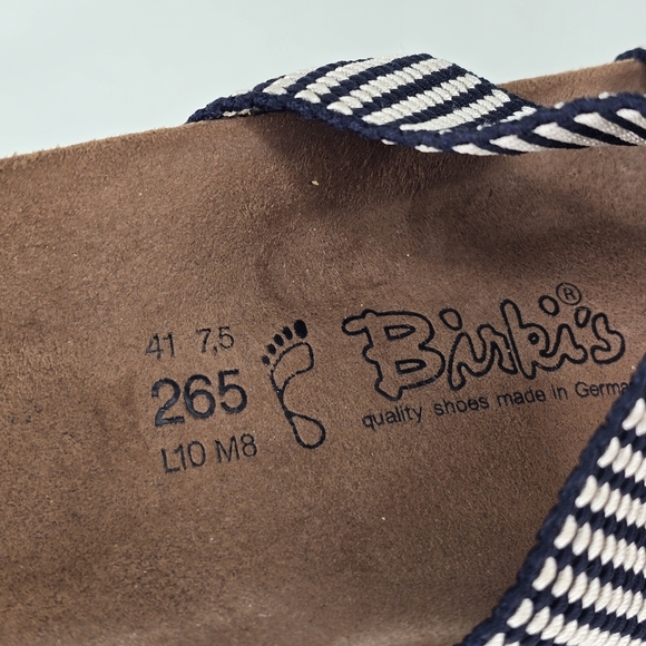 Birki’s by Birkenstock Curacao Black & White Stretch Strap Sandals Women’s 10 - Picture 7 of 10